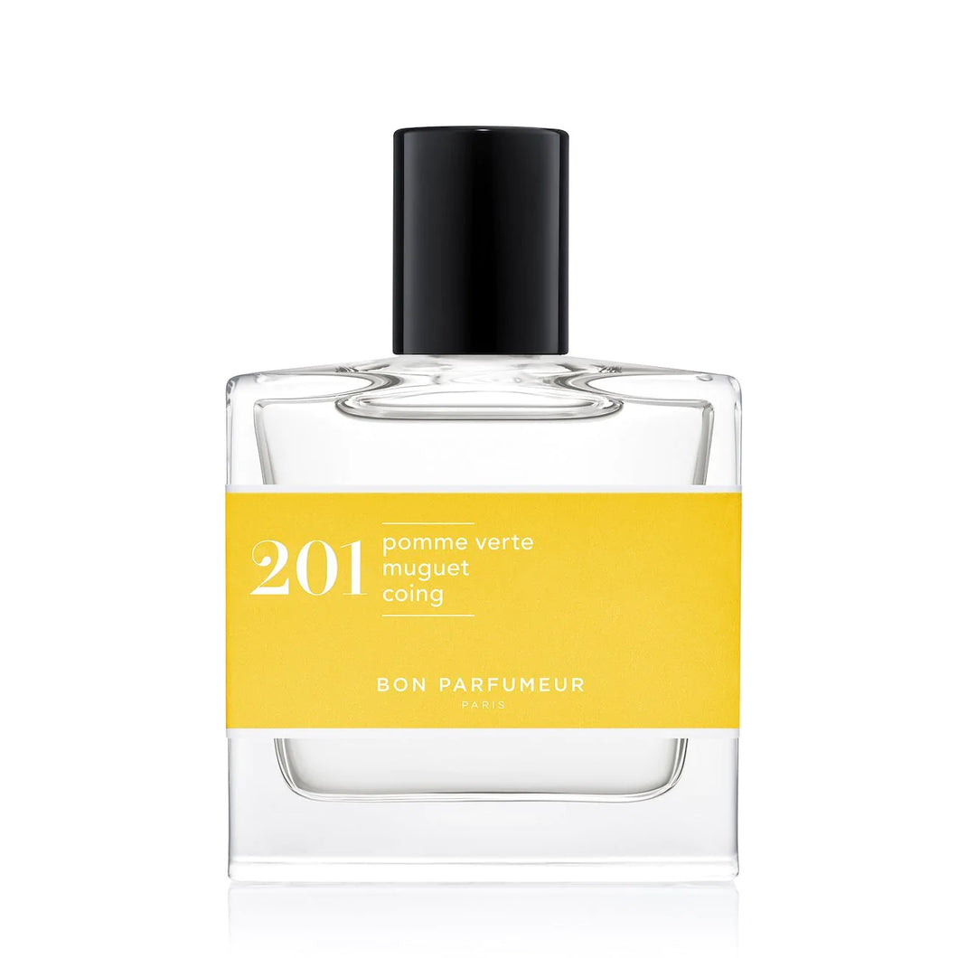 Bon Parfumeur Eau de Parfum 201: green apple, lily of the valley, quince - a tangy apple. 30ml / 1 fl.oz.