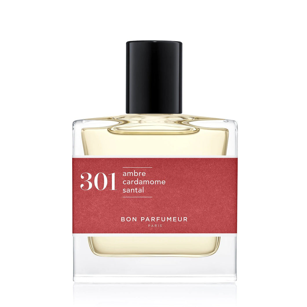 Bon Parfumeur Eau de Parfum 301: sandalwood, amber and cardamom - a spicy sandalwood. 30ml / 1 fl.oz.
