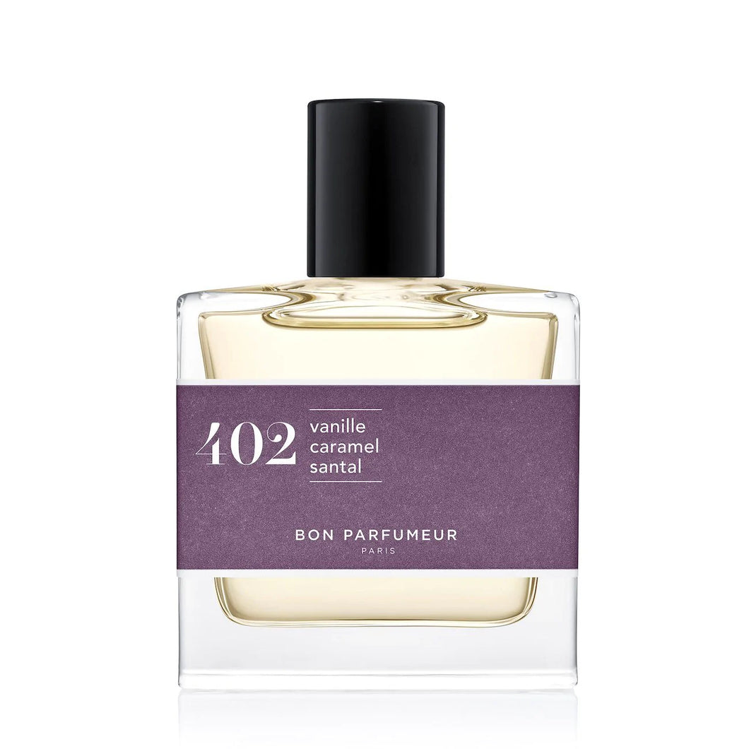 Bon Parfumeur Eau de Parfum 402: vanilla, toffee and sandalwood - a creamy vanilla. 30ml / 1 fl.oz.