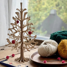 Load image into Gallery viewer, PRE-ORDER! Spruce Tree by LOVI 30cm.  Natural birch with red mini baubles