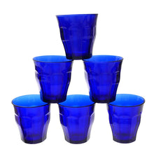Load image into Gallery viewer, Duralex Picardie Sapphire Blue 25cl glasses, set of six