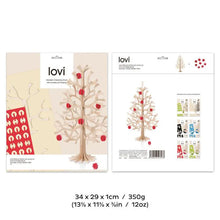 Load image into Gallery viewer, PRE-ORDER! Spruce Tree by LOVI 30cm.  Natural birch with red mini baubles