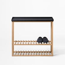 Load image into Gallery viewer, hello storage table, natural oak with black top by wireworks
