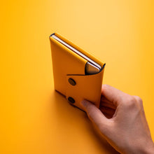 Load image into Gallery viewer, LEMUR Design Recycled Leather Travel Wallet in Yellow
