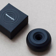 Load image into Gallery viewer, Paperweight and pen holder - solid aluminium with misty black finish - HMM
