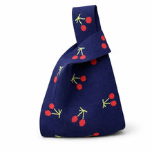 Load image into Gallery viewer, TOKEII KNIT STUDIO - Midnight Cherry - Knitted Bag
