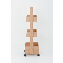 Load image into Gallery viewer, mini bookie roller shelf, natural oak by Wireworks
