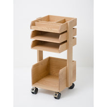 Load image into Gallery viewer, Casper roller workspace organiser, natural oak by Wireworks
