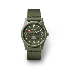 Load image into Gallery viewer, Time For Oceans - recycled ocean plastics field watch by TRIWA.  Seaweed Green
