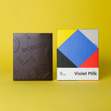 Load image into Gallery viewer, Ocelot Chocolate Violet Milk - Organic 55% Milk Chocolate bar, 70g
