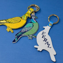 Load image into Gallery viewer, Feral Pigeon Key Fob by Ark Colour Design - Lilac Grey
