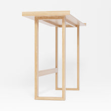 Load image into Gallery viewer, Slim laptop desk or console table, natural oak by Wireworks
