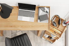 Load image into Gallery viewer, Slim laptop desk or console table, natural oak by Wireworks
