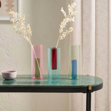 Load image into Gallery viewer, ColorLab Reversible Glass Vase by Block Design - large in Blue and Yellow
