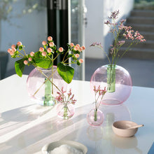 Load image into Gallery viewer, ColorLab Reversible Bubble Glass Vase by Block Design - Mini in Pink and Green
