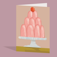 Load image into Gallery viewer, the design dealership - '3 Tiers Hooray!' - Illustrated Pudding Card
