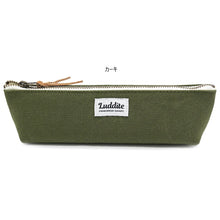 Load image into Gallery viewer, Boat shaped pencil case in Kurashiki Canvas by Luddite.
