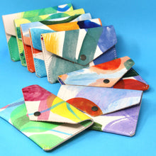 Load image into Gallery viewer, Hand painted leather Popper Purse by Ark Colour Design - Assorted Colours
