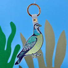Load image into Gallery viewer, Feral Pigeon Key Fob by Ark Colour Design - Lilac Grey

