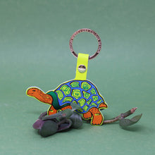 Load image into Gallery viewer, Easy Going Tortoise Key Fob by Ark Colour Design - Neon Yellow
