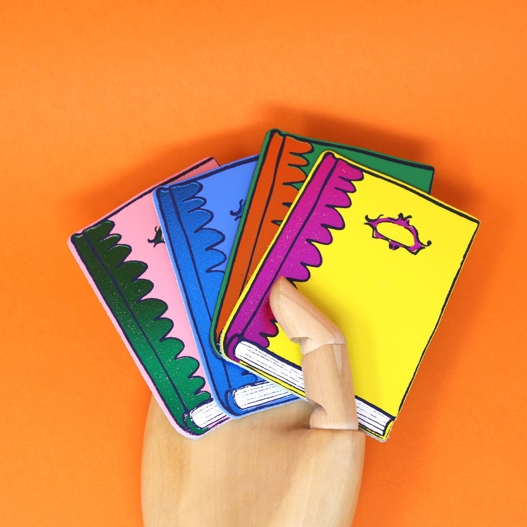 Leather Book Coaster - Multi Colour Set of 4 - Ark Colour Design