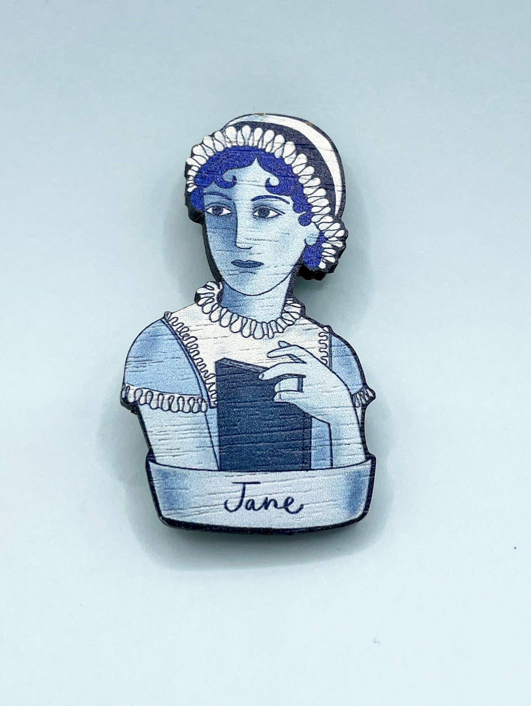 Su Owen - Jane Austen - Wooden Book Lovers Pin Brooch