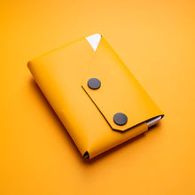 Load image into Gallery viewer, LEMUR Design Recycled Leather Travel Wallet in Yellow

