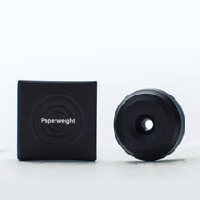 Load image into Gallery viewer, Paperweight and pen holder - solid aluminium with misty black finish - HMM
