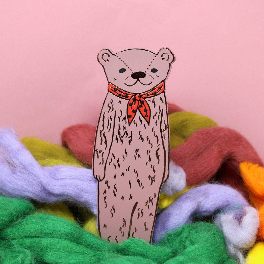 Bear Bookmark by Ark Colour Design - Dusty Pink