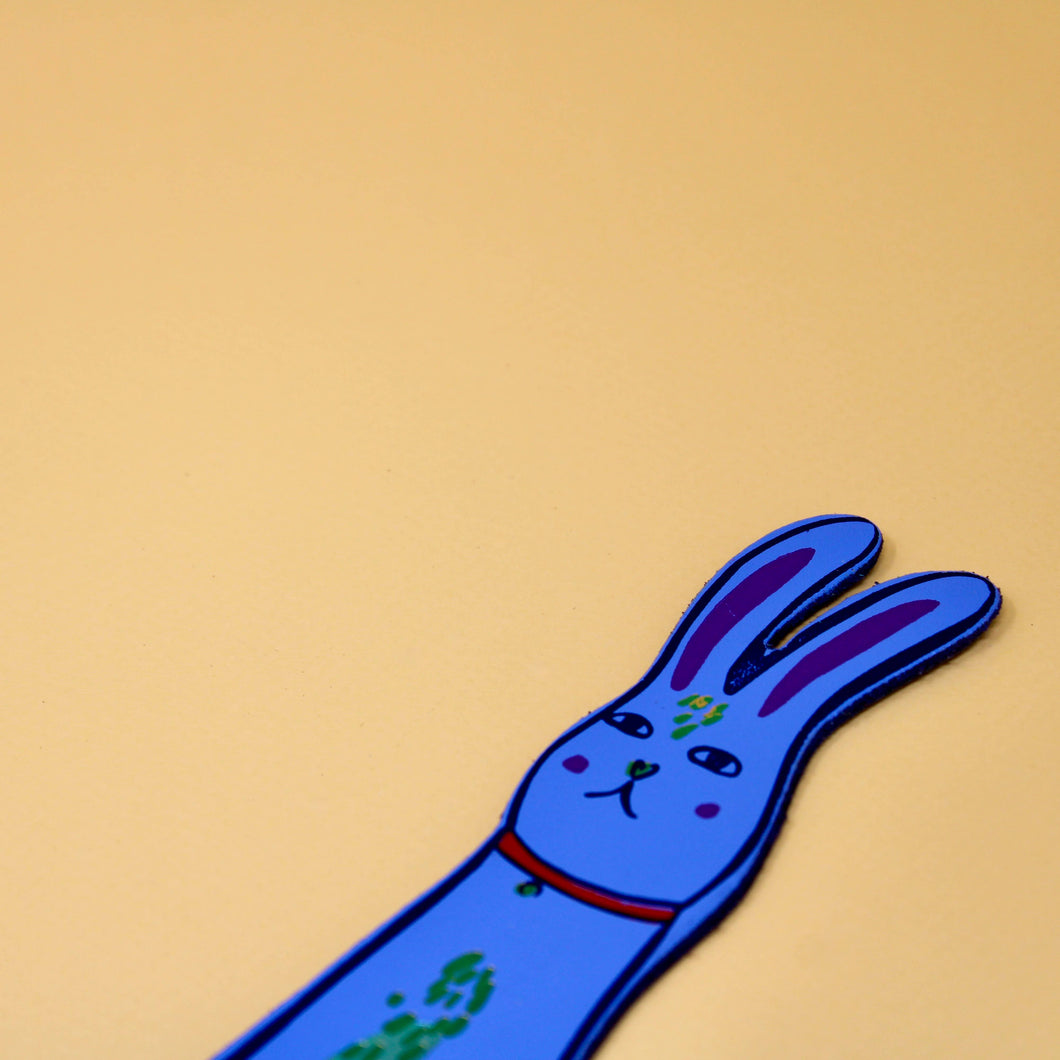 Cute Bunny Bookmark by Ark Colour Design - Cornflower blue