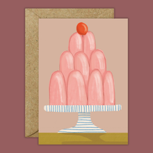 Load image into Gallery viewer, the design dealership - '3 Tiers Hooray!' - Illustrated Pudding Card
