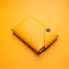 Load image into Gallery viewer, LEMUR Design Recycled Leather Travel Wallet in Yellow
