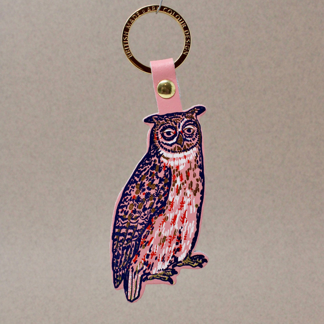 Nocturnal Owl Key Fob by Ark Colour Design - Pale Pink