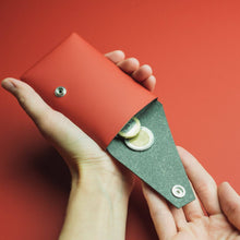 Load image into Gallery viewer, Lemur FOLD red recycled leather wallet
