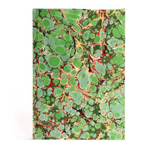 Load image into Gallery viewer, COMING SOON! Marmor Paperie - A5 Hand Marbled Journal - Green, Gold &amp; Pink - Stone pattern
