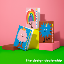Load image into Gallery viewer, the design dealership - pink on blue 'PARTY MONSTER'
