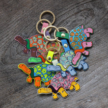 Load image into Gallery viewer, Easy Going Tortoise Key Fob by Ark Colour Design - Neon Yellow
