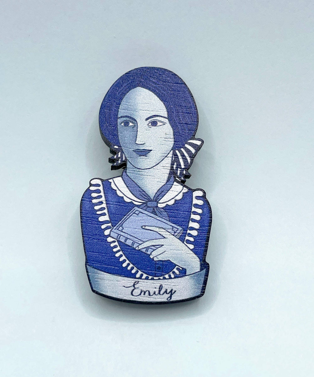 Su Owen - Emily Bronte - Wooden Book Lovers Brooch