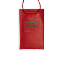 Load image into Gallery viewer, Unisex necklace phone pouch in red leather, by Carré Royal, Paris
