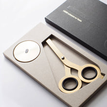 Load image into Gallery viewer, Desk scissors with stand - Gold Coloured - HMM
