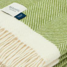 Load image into Gallery viewer, Herringbone Wool Blanket in Kelp Green, Atlantic Blankets
