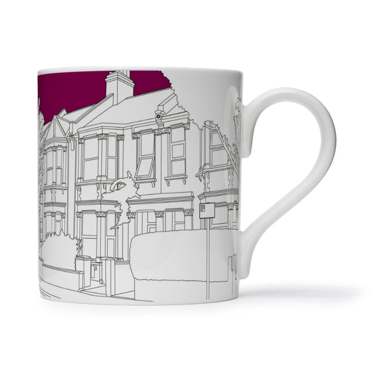 People Will Always Need Plates, Kensal Green London mug in aubergine, 25cl