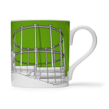Load image into Gallery viewer, People Will Always Need Plates - Gasometers at King's Cross London - Spring Green - 25cl mug
