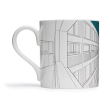 Load image into Gallery viewer, People Will Always Need Plates, Park Hill Sheffield - petrol blue - 25cl mug
