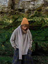 Load image into Gallery viewer, Rove Knitwear wool beanie in mustard orange. Cruelty Free + UK Made. Unisex + one size
