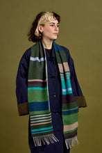Load image into Gallery viewer, Wallace Sewell Striped Lambswool Scarf - Angus in Blackthorn - PRE-ORDER
