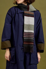 Load image into Gallery viewer, Wallace Sewell Striped Lambswool Scarf - Angus in Peppercorn - PRE-ORDER
