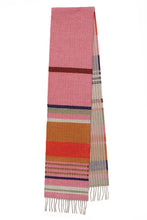 Load image into Gallery viewer, Wallace Sewell Striped Lambswool Scarf - Angus in Stawberry - PRE-ORDER
