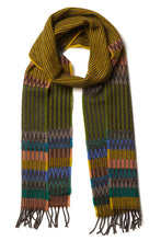 Load image into Gallery viewer, Merino wool multi-colour stripe scarf - Edra Caper- Made in England by Wallace Sewell

