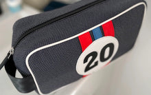 Load image into Gallery viewer, Toiletry / Wash Bag in Steve McQueen Le Mans inspired design by E2R Paris
